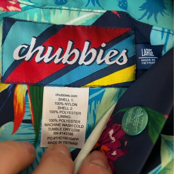 Chubbies | Men's The Party in the Front Reversible Jacket Sz L - Picture 3 of 10